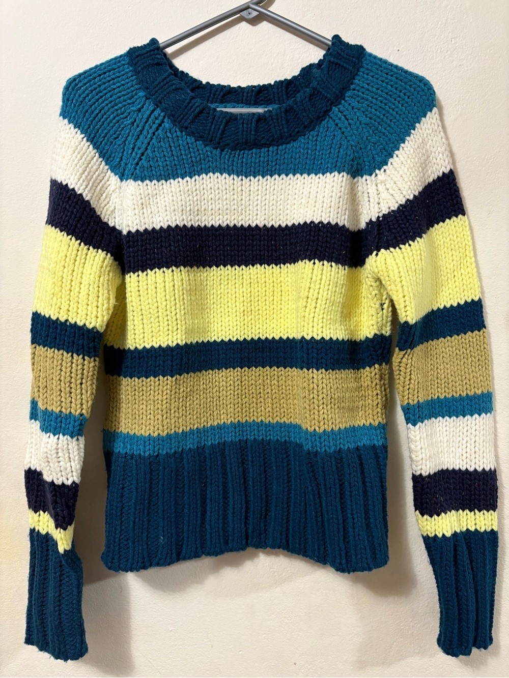 VTG Y2K women’s Takeout knit sweater size medium long sleeve multicolor